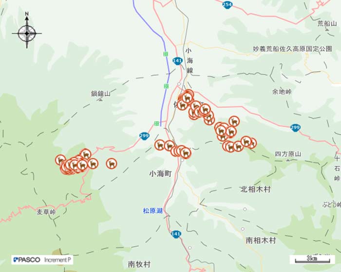 平成31年1月ニホンジカGPS調査画像