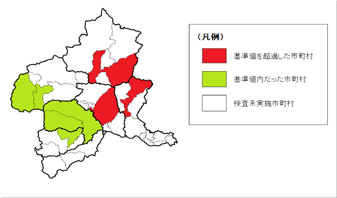 市町村別ツキノワグマ検査結果図の画像