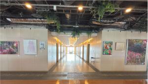 県庁32階展望フロアのアート展示の写真