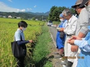 （画像）水分測定の様子（中村地区）