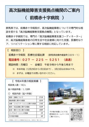 群馬県高次脳機能障害支援拠点機関の案内チラシ