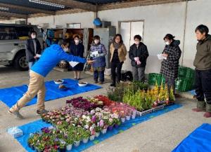 「花の寄せ植え講座～クリスマス・お正月飾り～」研修会の様子写真2