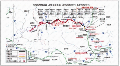 上信自動車道ルート図の画像