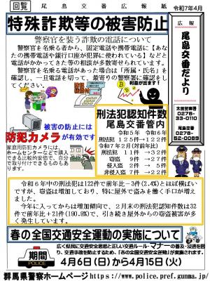 尾島交番表