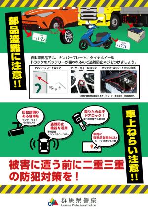 自動車の盗難被害を防ごう（裏）
