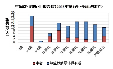 年齢群・診断別報告数（2025年）グラフ画像