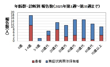 年齢群・診断別報告数（2025年）グラフ画像