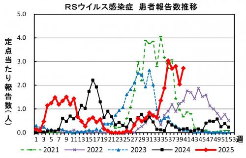 RSウイルス感染症　患者報告推移の画像