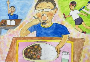 「おいしい給食のおかげでがんばれる！」画像