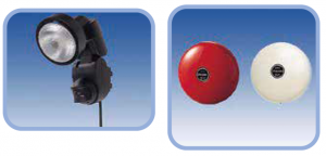 センサーライトと警報ベル画像