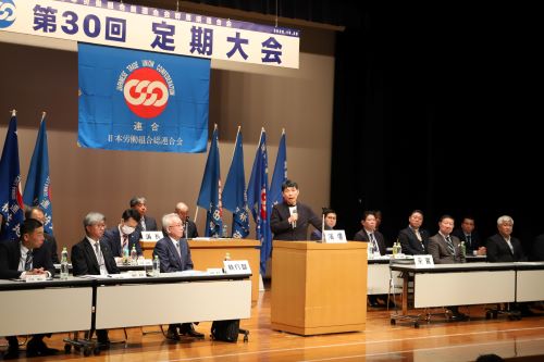 挨拶をする山本知事