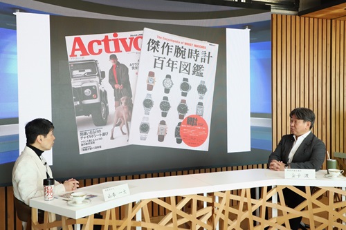 写真:対談する山本知事と金子県議