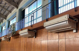県立桐生高等学校第一体育館空調設備設置工事画像