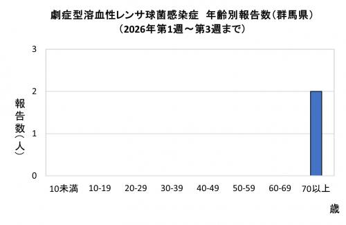 劇症型溶血性レンサ球菌感染グラフ　年齢群別報告数　画像