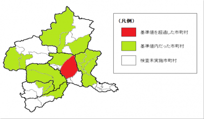 イノシシの検査を行った市町村の画像