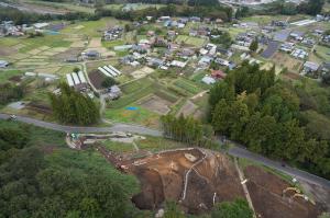 南東から写した金井水頭山B遺跡全景の写真