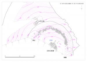 1号古墳と14号土坑の平面図