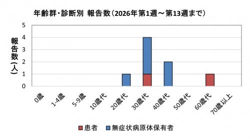 腸管出血性大腸菌感染症　年齢群別　診断別報告数画像