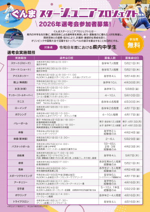 ぐんまスタージュニアプロジェクトのチラシ画像
