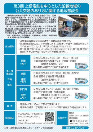 地域懇談会　募集チラシ（表面）画像