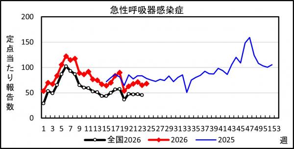 急性呼吸器感染症 患者報告推移の画像