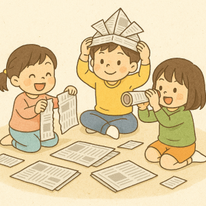 新聞遊びイラストの画像
