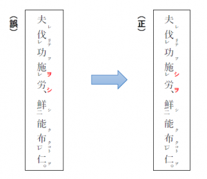誤りは「労し施を」、正しくは「労を施し」　