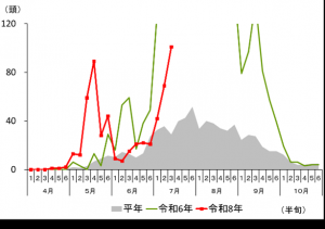 トラップ調査結果(中之条町折田)の画像