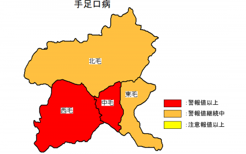 手足口病 発生状況の図