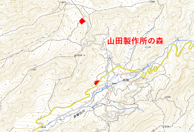 山田製作所の森位置図画像