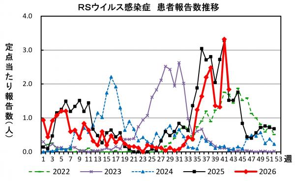 RSウイルス感染症　患者報告推移の画像