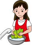 野菜を洗う画像
