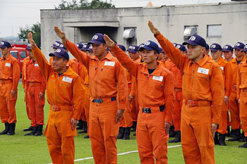 学生代表による選手宣誓の写真