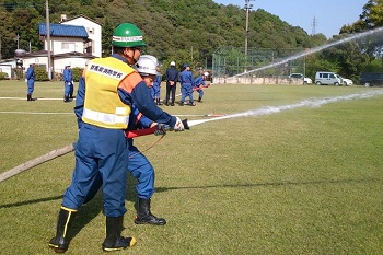 放水訓練の写真