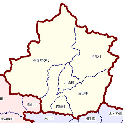 利根上流森林計画区の区域図画像