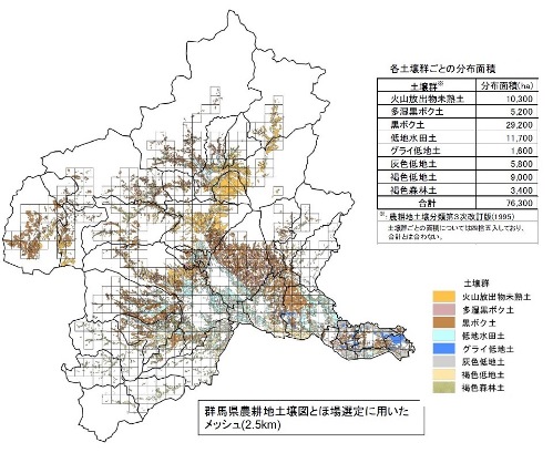 図1：群馬県農耕地土壌図画像