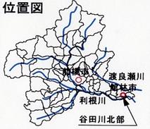 谷田川北部の位置図画像