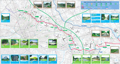 高崎伊勢崎自転車道のサイクリングロードマップの中面：画像