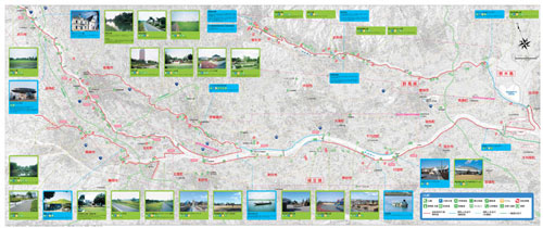 利根川・江戸川自転車道のマップ中面：画像