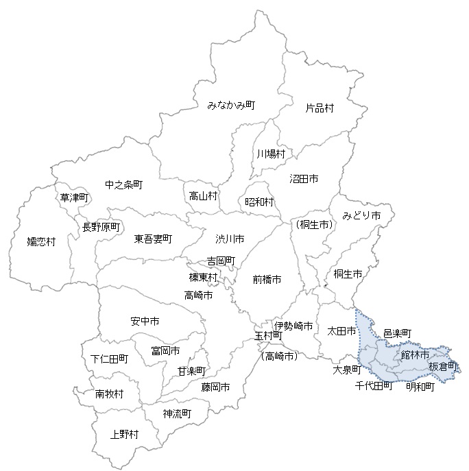 邑楽・館林圏域　位置図画像